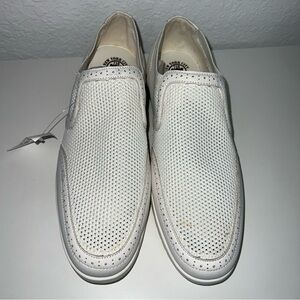 Brooklyn NYC 718 Men’s Slip-On Sneakers White Mesh Leather Size 10.5 Dress Shoes